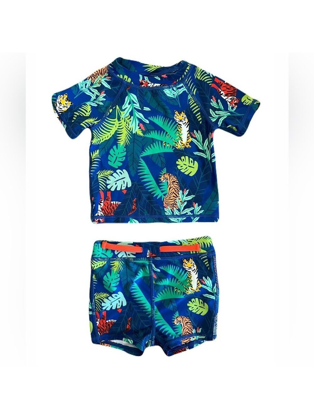 🩵4/$20 Tucker & Tate Tropical‎ Leaf Tiger Swim Set